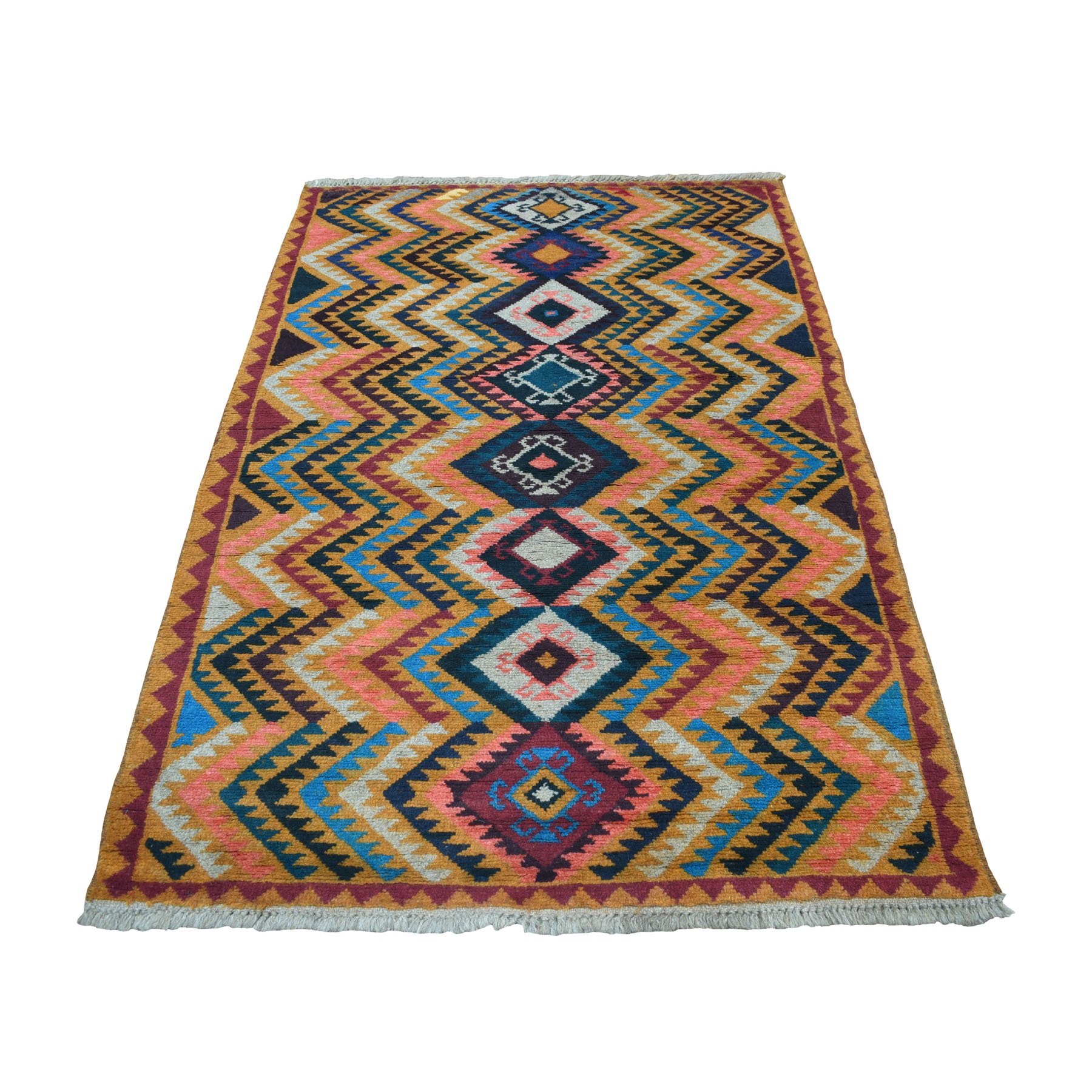 Traditional Wool Hand-Knotted Area Rug 3'9